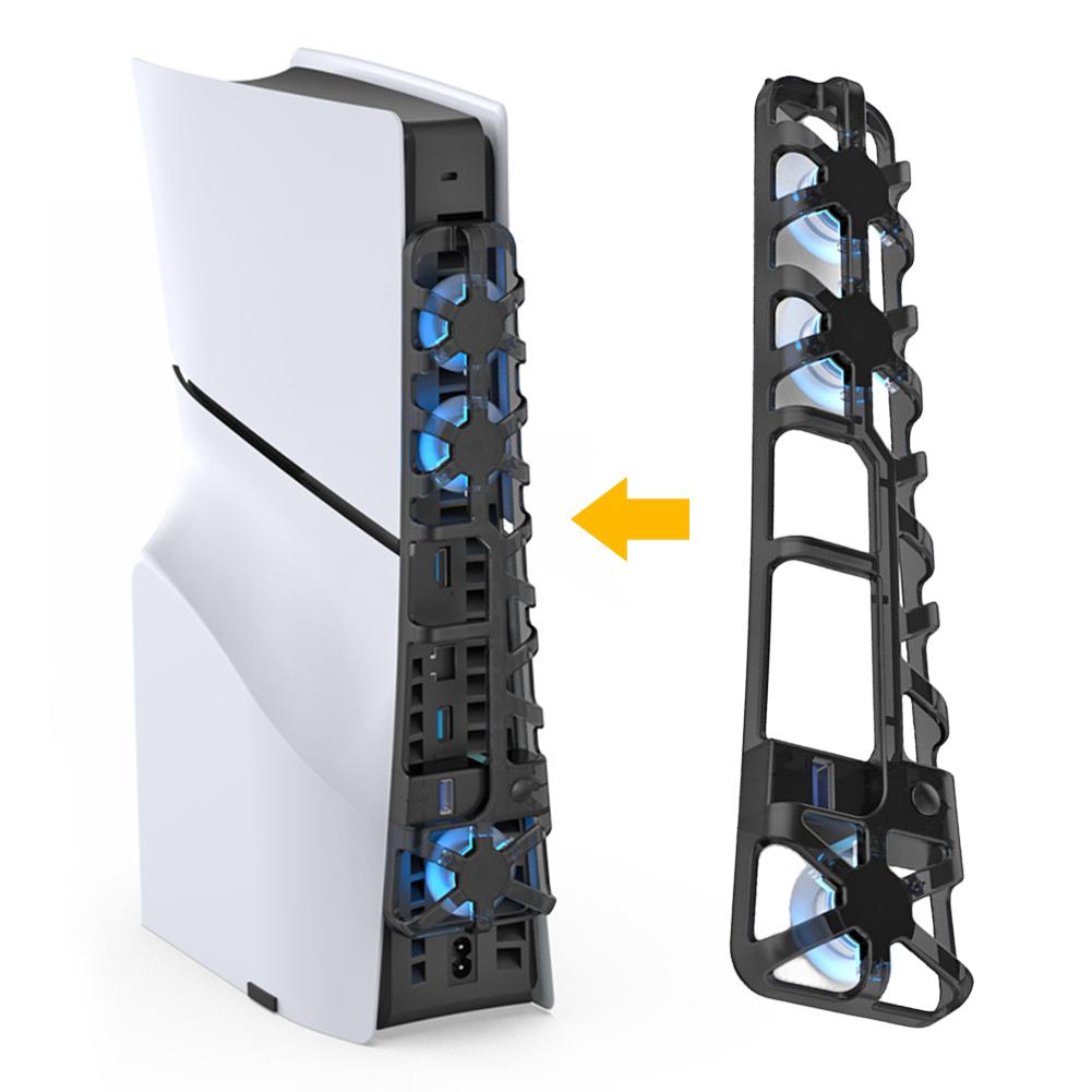 Quiet Cooler Fan for PS5 Slim Console with Adjustable Speed Efficient Cooling System with USB 3.0 Port for Playstation 5 Slim