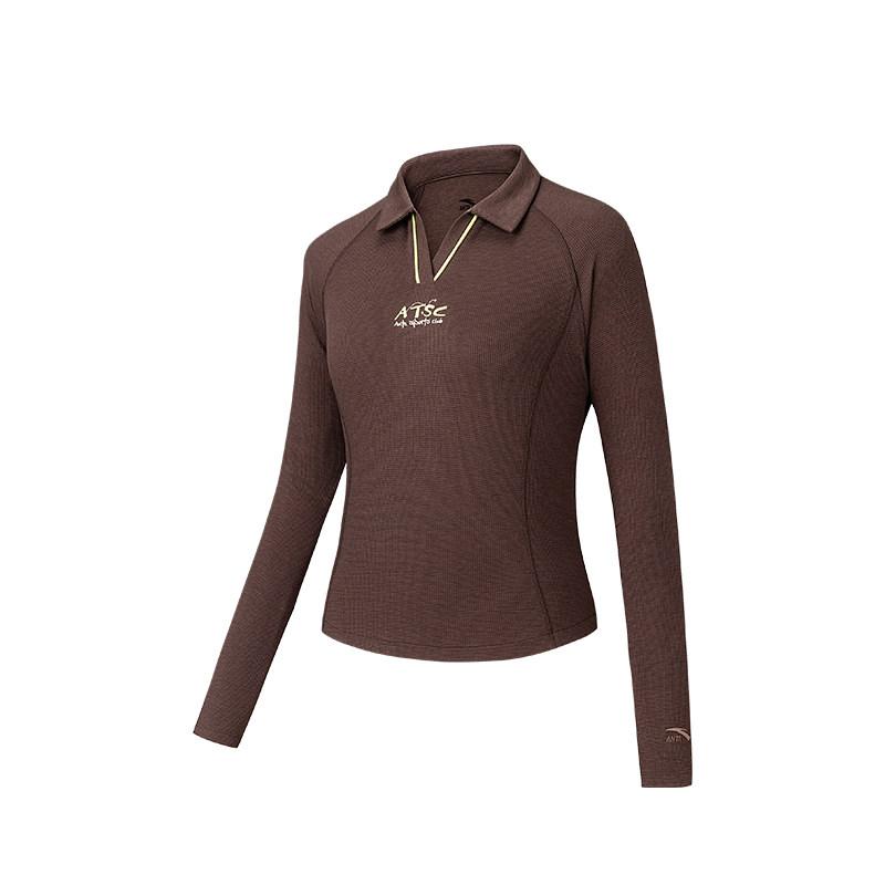 Anta Simple Slim Fit Comfortable Versatile Letter Knitted Sweater Women tops 162618405-2 S