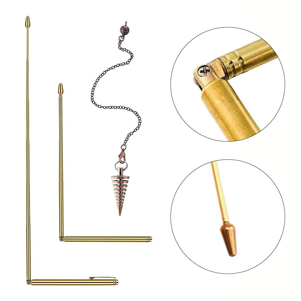 3/4pcs 99.9% Copper Detector Rod Metal Detector Rod With Pendulum Pendant For Treasure Hunting Divination Tools