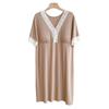 Lace Home Dress with Chest Pads, Women's Lazy Style Summer Nightgown, Sexy Loose Fit, Outdoor Wearable, Girly Flair