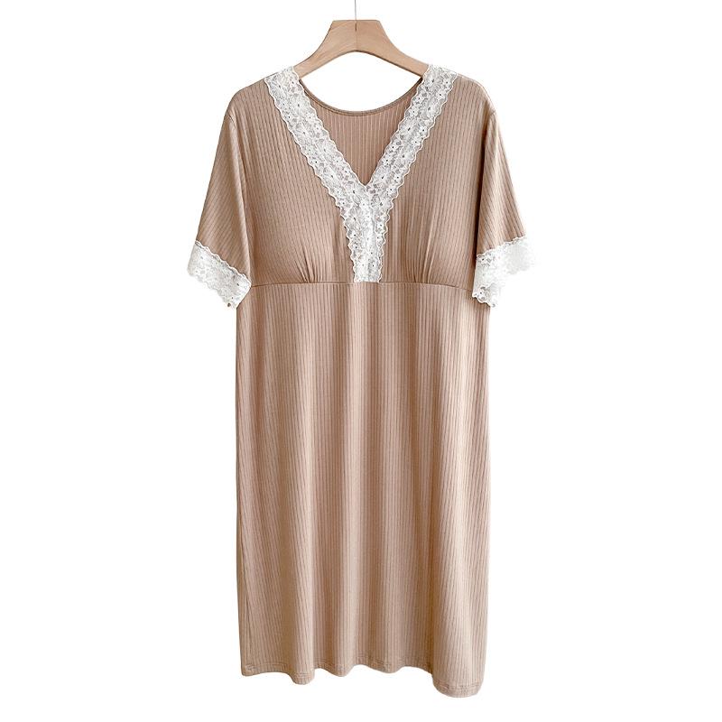 Lace Home Dress with Chest Pads, Women's Lazy Style Summer Nightgown, Sexy Loose Fit, Outdoor Wearable, Girly Flair