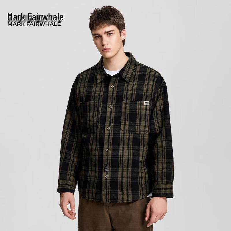 Mark Fairwhale Men's Japanese Retro Plaid Casual Shirt