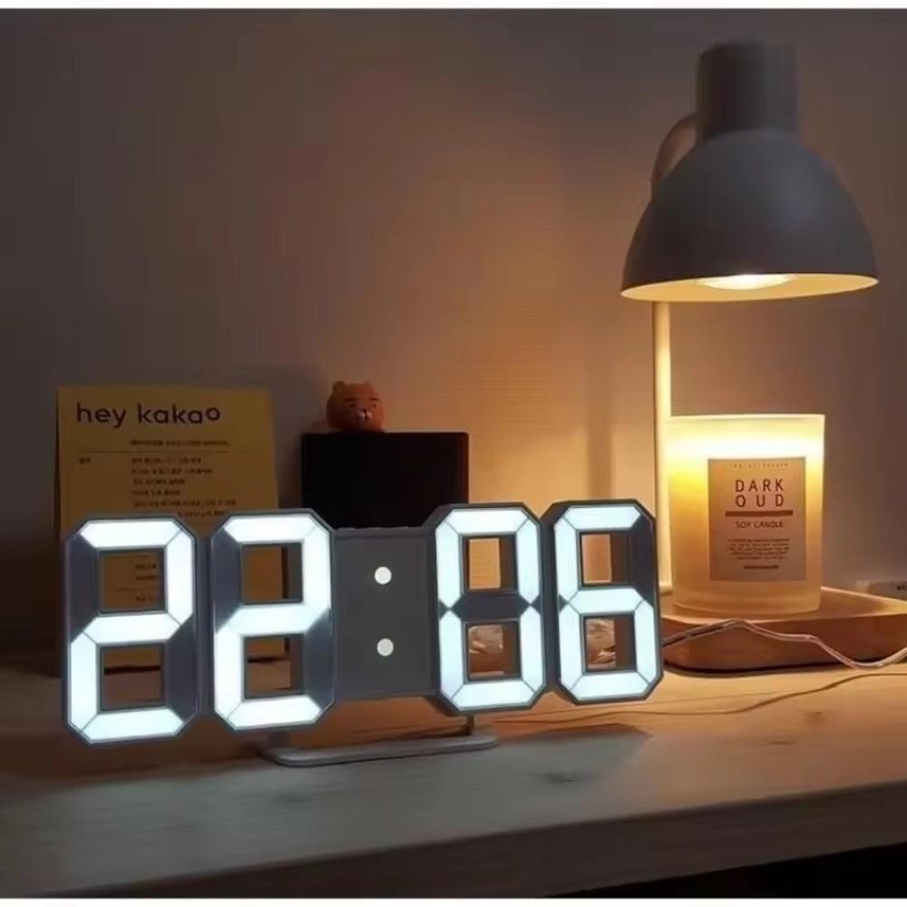 Wall-mounted Digital Desktop Clock Adjustable Luminous Mode Night Light Portable LED Clock  Desk