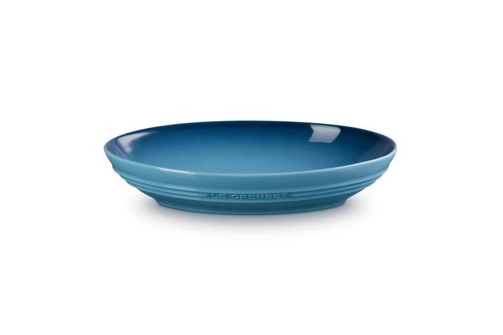 Le Creuset 23cm Oval Deep Dish, Marine Blue, Heat and Cold Resistant, Microwave, Oven, and Dishwasher Safe, Suitable for Baking, Gratin, Curry, and