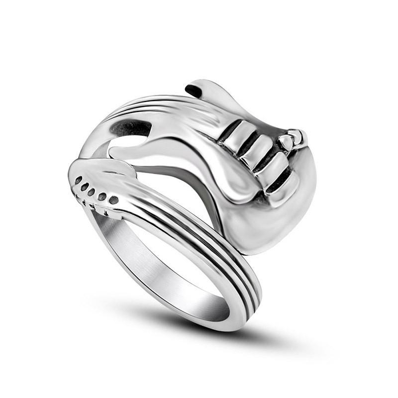 Adjustable Unisex Punk Rock Guitar Ring Plated Copper Band Retro Style Finger Men Women