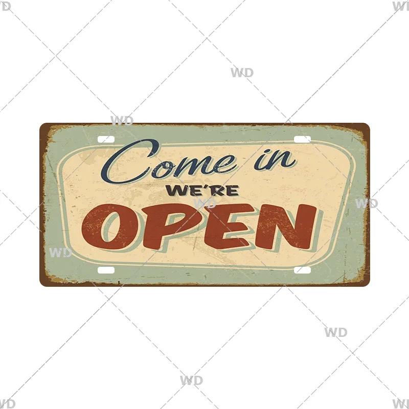 Smile WIFI Toile Caution License Plate Store Wall Decor Restrooms Tin Sign Vintage Road Guide Metal Sign Painting Plaques Poster