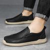Sapatos de Couro Masculinos Outono Novos Slip-on Sapatos Casuais de Negócios Mocassins de Couro Autêntico Sapatos de Sola Macia Estilo Britânico