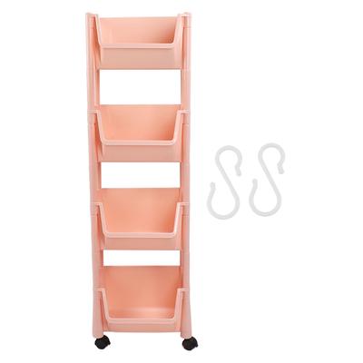 Organizzatore Compatto con Ruote per Ripostiglio Grande Capacità Carrello Mobile di Utilità Ripostiglio Mobile Scaffale per Libri