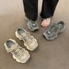 Retro Thick-soled Gray Dad Shoes Women's 2025 Spring and Autumn New Mesh Breathable Small Casual Sports Shoes