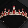 Red Crystal Tiaras and Crowns Headband for Women Party Rhinestone Diadem Bridal Wedding Hair Accessories Jewelry Crown Tiara