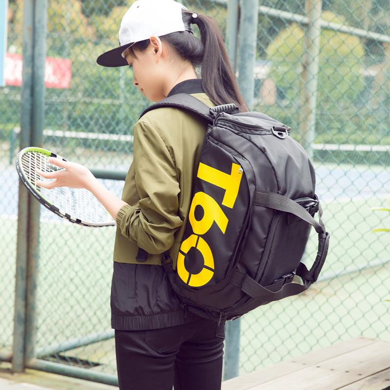 T60 Sports Travel Bag - Double Shoulder, Dry/Wet Separation, Gym & Yoga Bag for Men and Women.