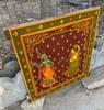Retro Antique Wooden Window Panel Hand Painted Indian Religious Radha Krishna Frame
