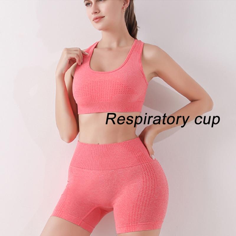 

Спортивный костюм для фитнеса, женский внешний противоударный бюстгальтер для йоги, большой комплект без косточек, спортивный бюстгальтер с ремешками для тренировок, спортивный бюстгальтер из двух частей L/XL розовый