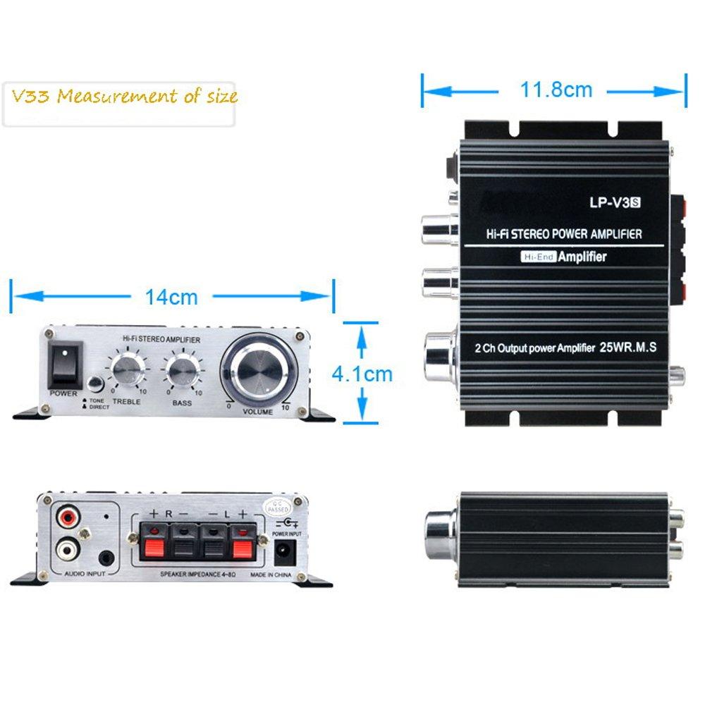PolarLander Digital Hifi Stereo Power Speaker Amplifier Music Receiver Audio Music Speaker for Mobile Phone Computer LP-V3 3.5mm