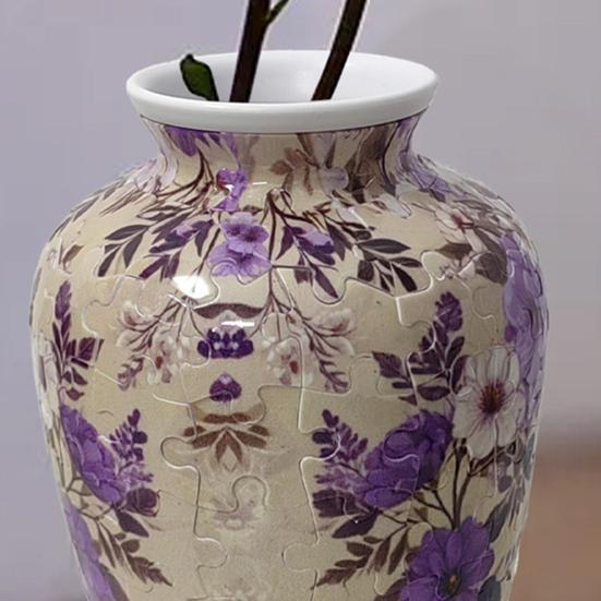 3D Puzzle Vase DIY Puzzle Vase Flower Holder 160 Curved Puzzle Pieces Decorative Floral
