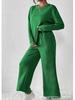 Autumn/Winter Solid Color Textured Casual Women's Loose Two-piece Suit Set
