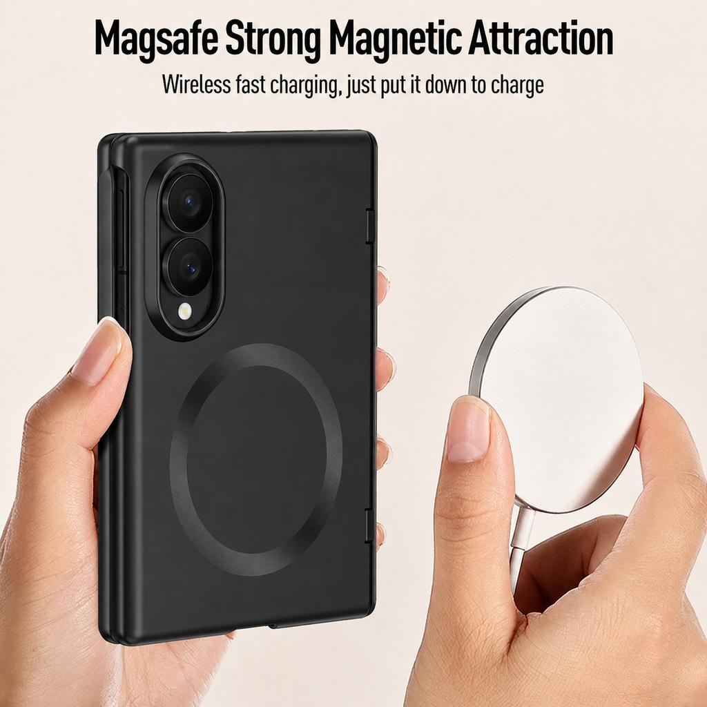 Support Wireless Charging Magnetic Glass Film Case for Samsung Galaxy Z Fold8 Fold 8 5G Full Body Protection Hinge Cover