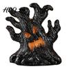 Three-dimensional Halloween Ornament Decoration, Ghost Face Tree Stump Lantern, LED Resin Spooky Decor Glowing Pumpkin Decor, Festival Atmosphere