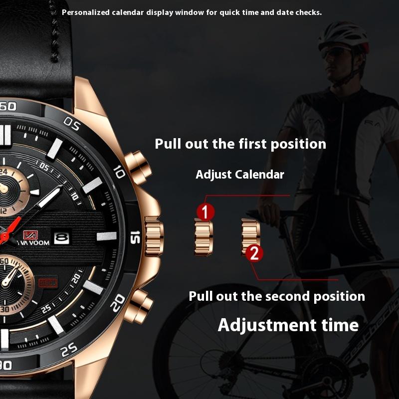 VA VA VOOM Brand Sports Watch Men's Waterproof Belt Business Watch