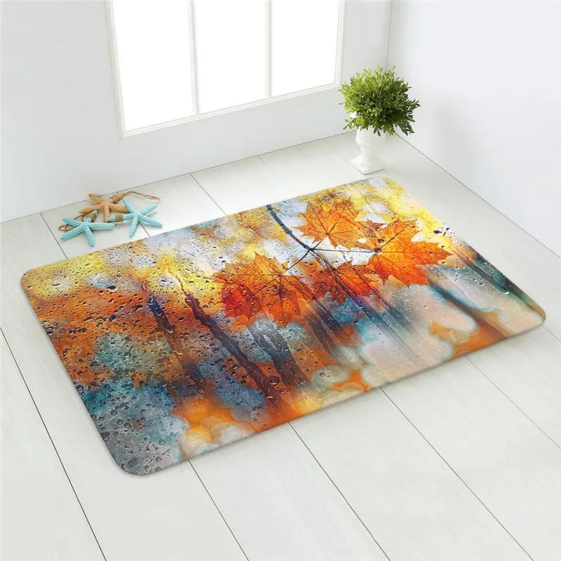 Modern kitchen mat home porch door autumn maple leaf bedroom living room floor carpet balcony non-slip long
