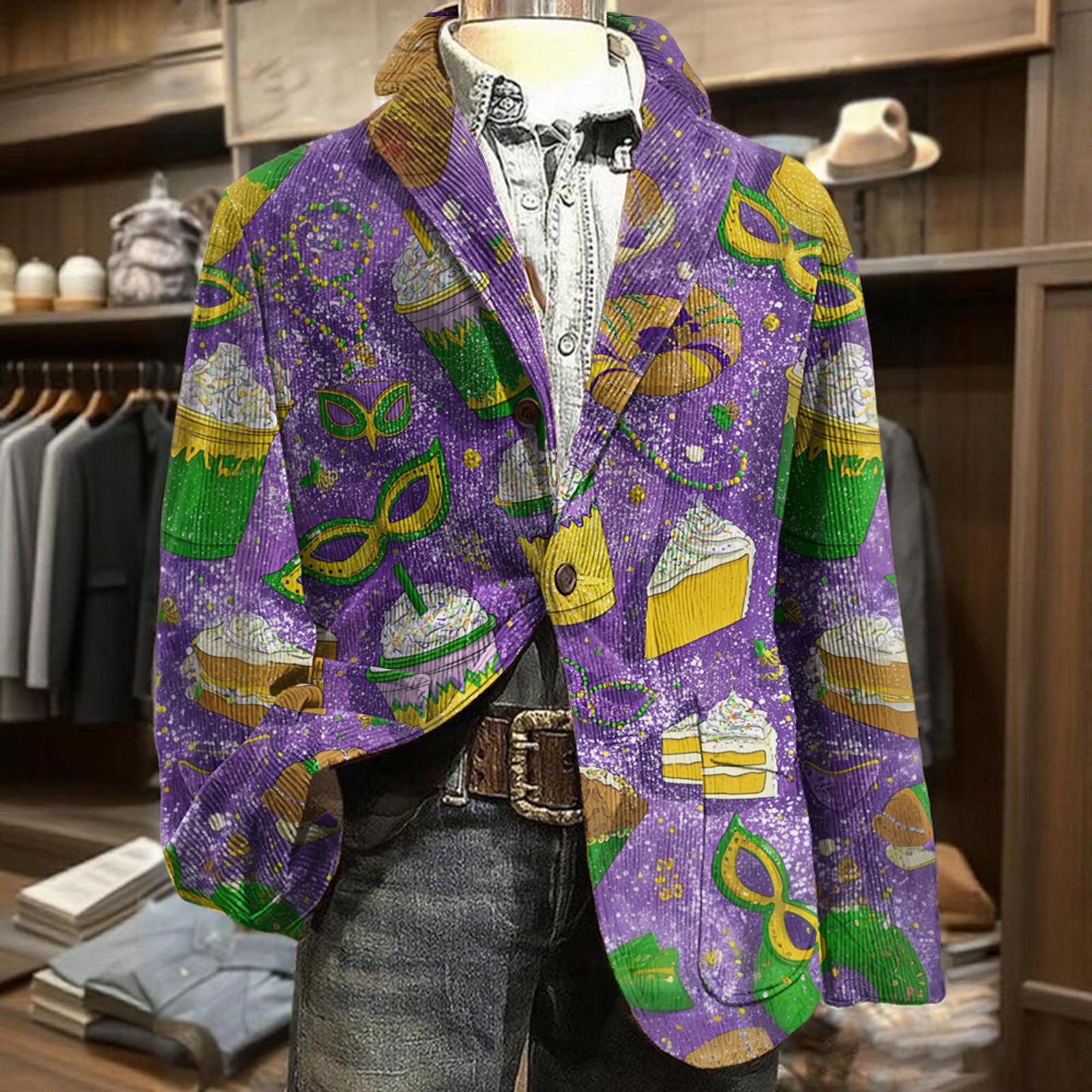 

Мужская деловая повседневная мода Принтованная вельветовая куртка XL жёлтый