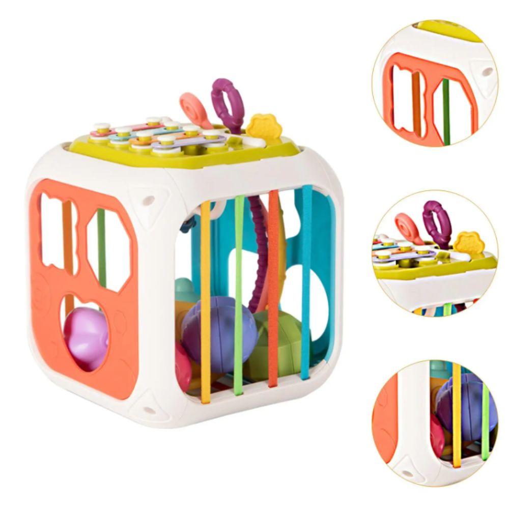 Colorful Blocks Montessori Toy Shape Sorter Educational Sensory Toy New Activity Cube  Infant Toys