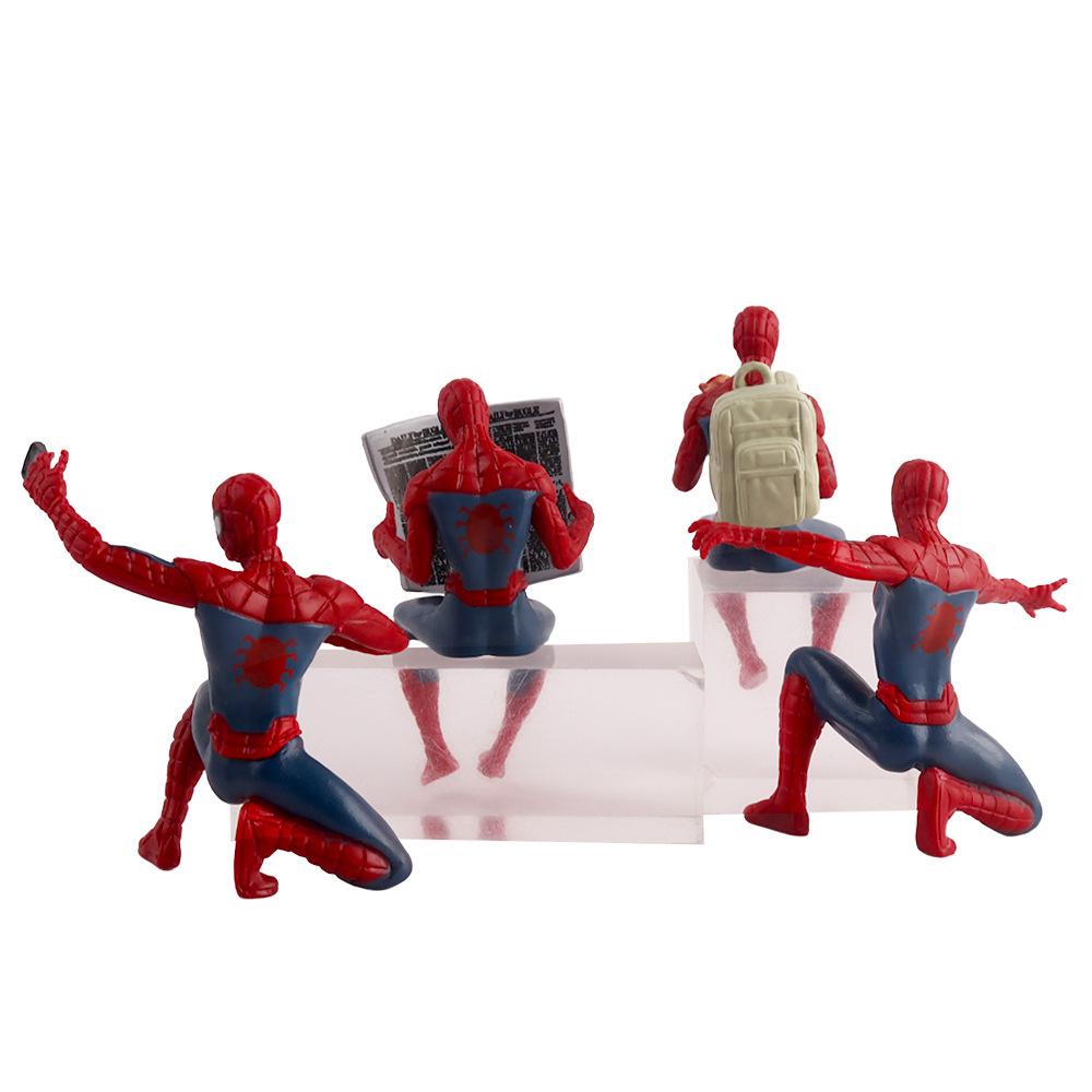 Figura de la Vida Diaria de Spider-Man Decoración de Escritorio Juguete para Computadora Colgante para Taza Modelo de Coche Colgante Caja de Héroe Coleccionable