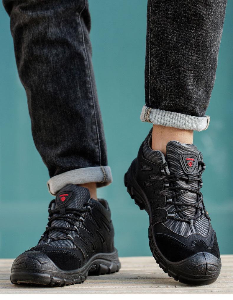 Scarpe di Sicurezza Nere da Uomo Coibentate Antiscivolo - Calzature con Costruzione Anti-Odore, Resistenti all'Usura, Anti-Schiacciamento, Anti-Perforazione