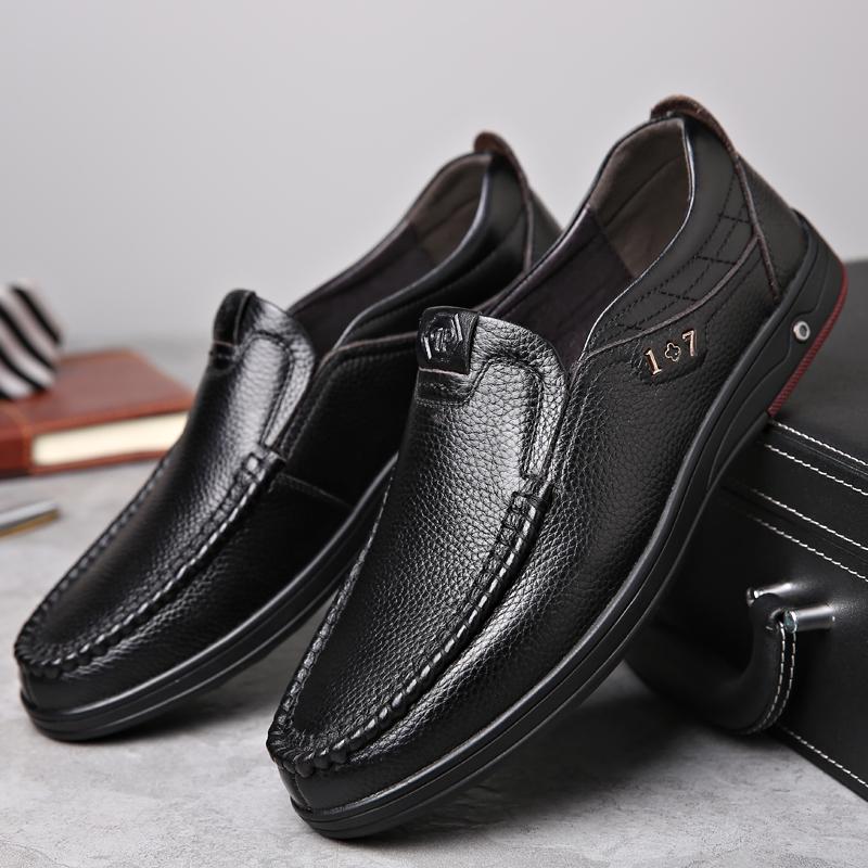 Fashion Men's Fashion Men's Wedding Shoes 2025 New Handmade Men's Loafers Non-Slip Casual Shoes Men Breathable Leather Office Flats