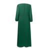 V-neck Solid Color Slim-fit Bridesmaid Evening Dress with Three-quarter Sleeves