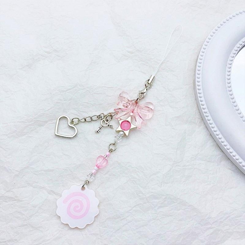 Stylish Beaded Cellphone Chain Beaded Keychain Bag Purse Backpack Decorations Lanyard for Fashion forward Individuals