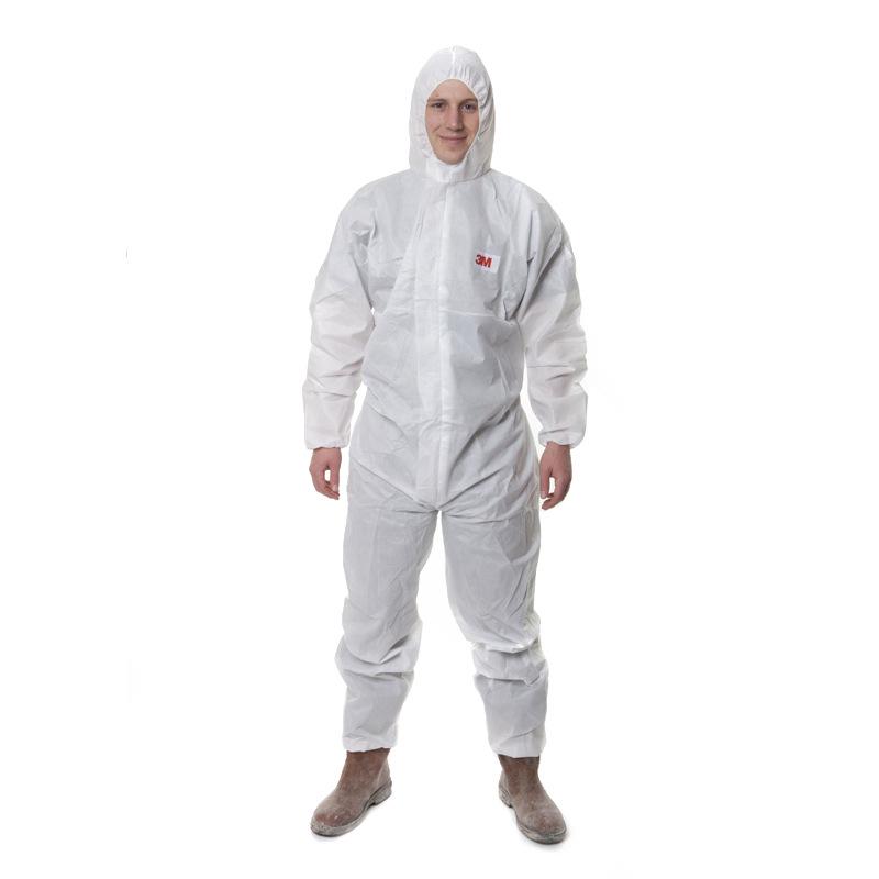 3M 4515 White Breathable Coverall with Hood, Protective Suit for Spray Painting, Pesticide Application, Lab Use, and Dust Protection.