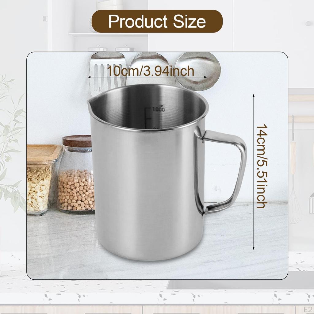 Stainless Steel Measuring Cup Milk Frothing with Marking Large Capacity Kitchen Mixing Pitcher