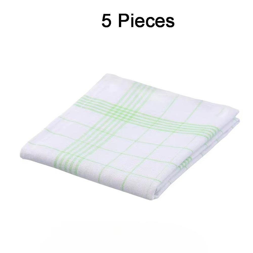 5PCS Reusable Plaid Dish Towel Quick Drying Checkered Kitchen Towels  Washing Dishes