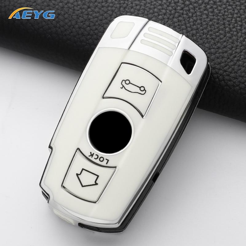 TPU Car Key Case Cover Shell For BMW X1 X5 X6 Z4 E90 E60 E70 E87 3 5 6 Series M3 M5 Holder Shell Fob Key Chain Accessories