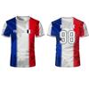 Frankreich Flagge 3D Druck Trikot Sommer Sport Atmungsaktiv Schnelltrocknend T-Shirt Unisex Fußball Trainingsuniform