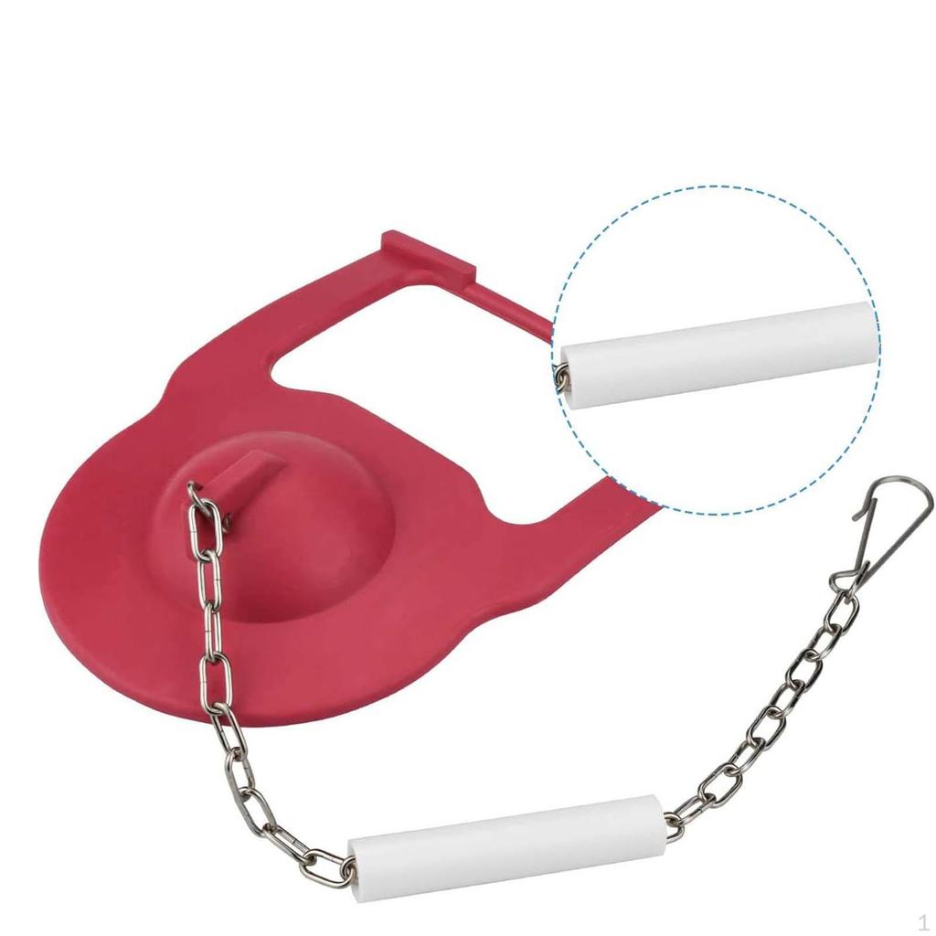 Toilet Flapper Including Stainless Steel Chain, High Performance Flap Plug for Flush Valve