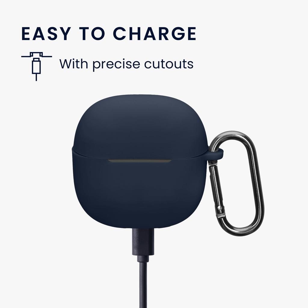 Kwmobile Earphone Case for Xiaomi Redmi Buds 6 Lite Wireless Navy Blue - Earbuds, Silicone, Drop-Resistant,