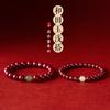 Cinnabar Purple Gold Sand Crystal Bracelet, Translucent Sand Bracelet for Women, Hetian Jade National Style Single Strand Bracelet