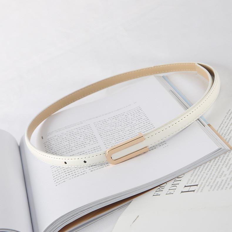 Leather Thin Pu Womens Waist Belt Metal Buckle Trousers Jeans Decoration With
