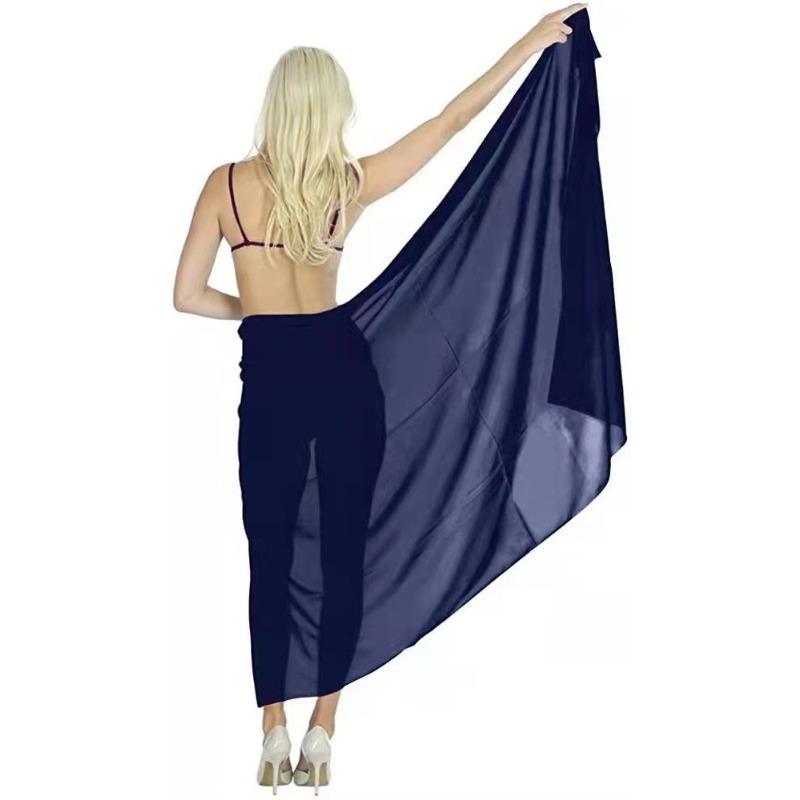 Long mesh beach wrap dress, sexy bikini one-piece scarf for women