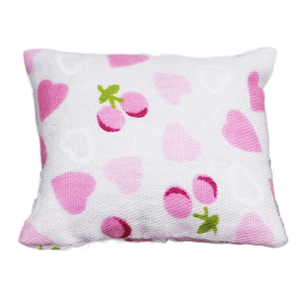 Pretend Play 1:6/1:12 Dollhouse Furniture Doll House Accessories Simulation Plaid Pillow Gifts