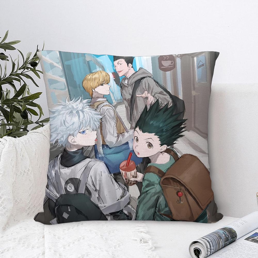 Anime H-Hunter x Hunter Pillow Case Plush Fabric Soft Pillowcase Double Sided Print Cushion Cover Throw Pillow Cover