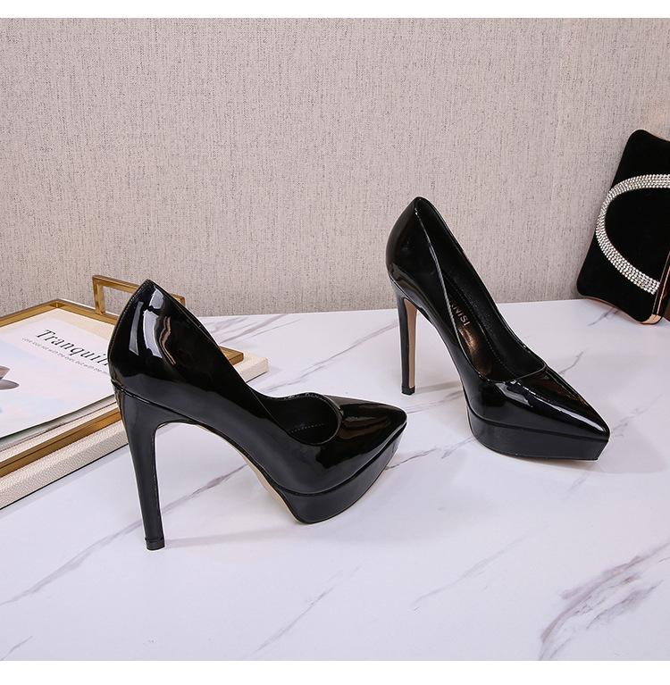 Moda de vară Pantofi de damă Podium ascuțit Cu gura de adâncime Toc stiletto Pantofi de birou singuri Tocuri înalte 35-46 WZ