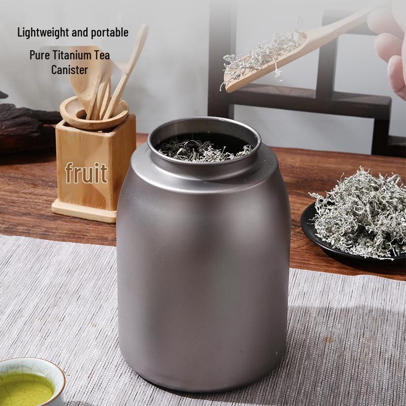 Large Pure Titanium Airtight Tea Storage Jar - High-End, Lightweight, and Portable Magnetic Travel Canister