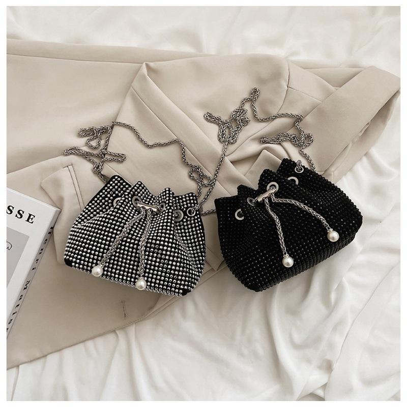 2022 Summer Mini Rhinestone Women's Bag Fashion Diamond-studded Blessing Bag Rhinestone Chain Messenger Bag