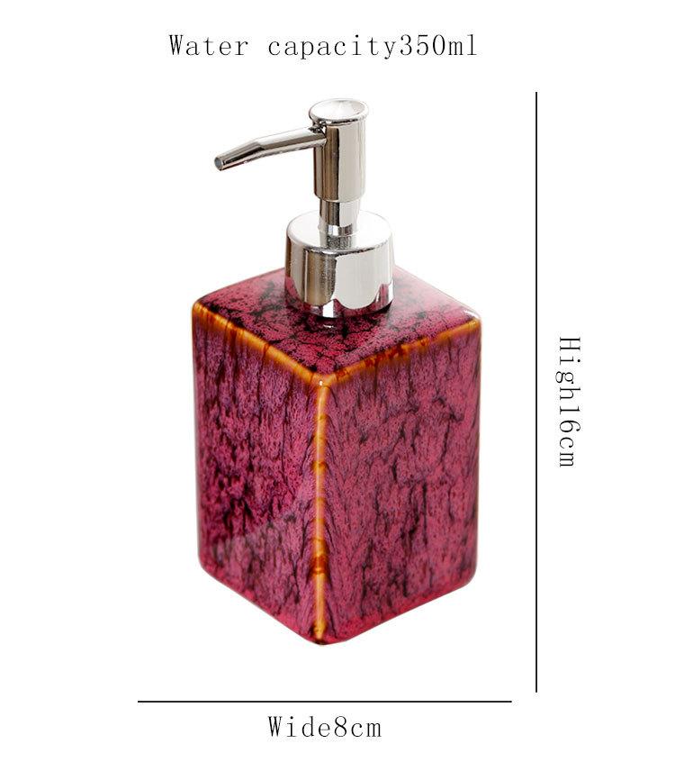 Dispensador de jabón de 350 ml botella de cerámica con pulsador botella dispensadora de champú y gel de ducha accesorios de baño dispensador de champú para ducha