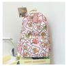Schultasche College-Stil Mittel- und Oberstufe niedliche Cartoon-Schultasche leicht bedruckt Kapibara Nylon-Schultasche Damenrücken