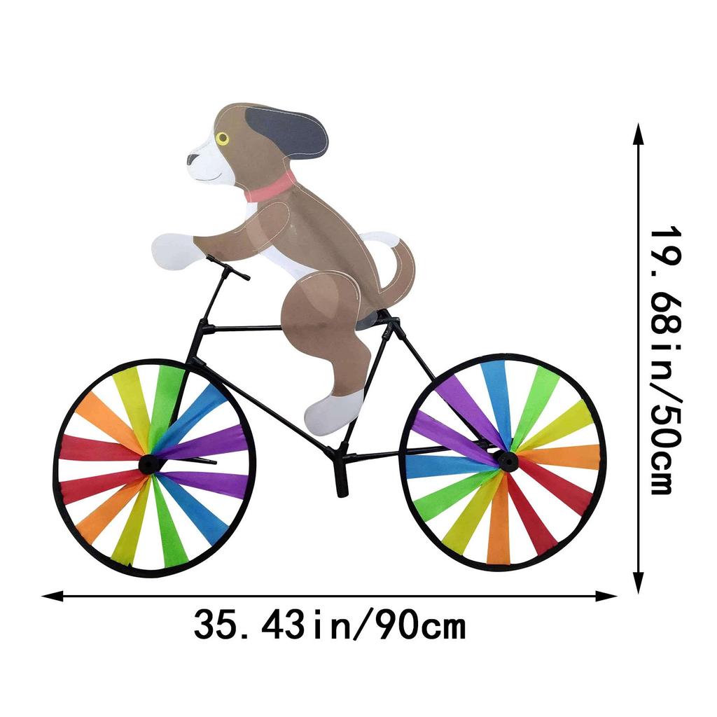 Animal riding three-dimensional cartoon modelling windmill Creative Bicycle Wind Spinners Standing Pole Garden Yard Decoration