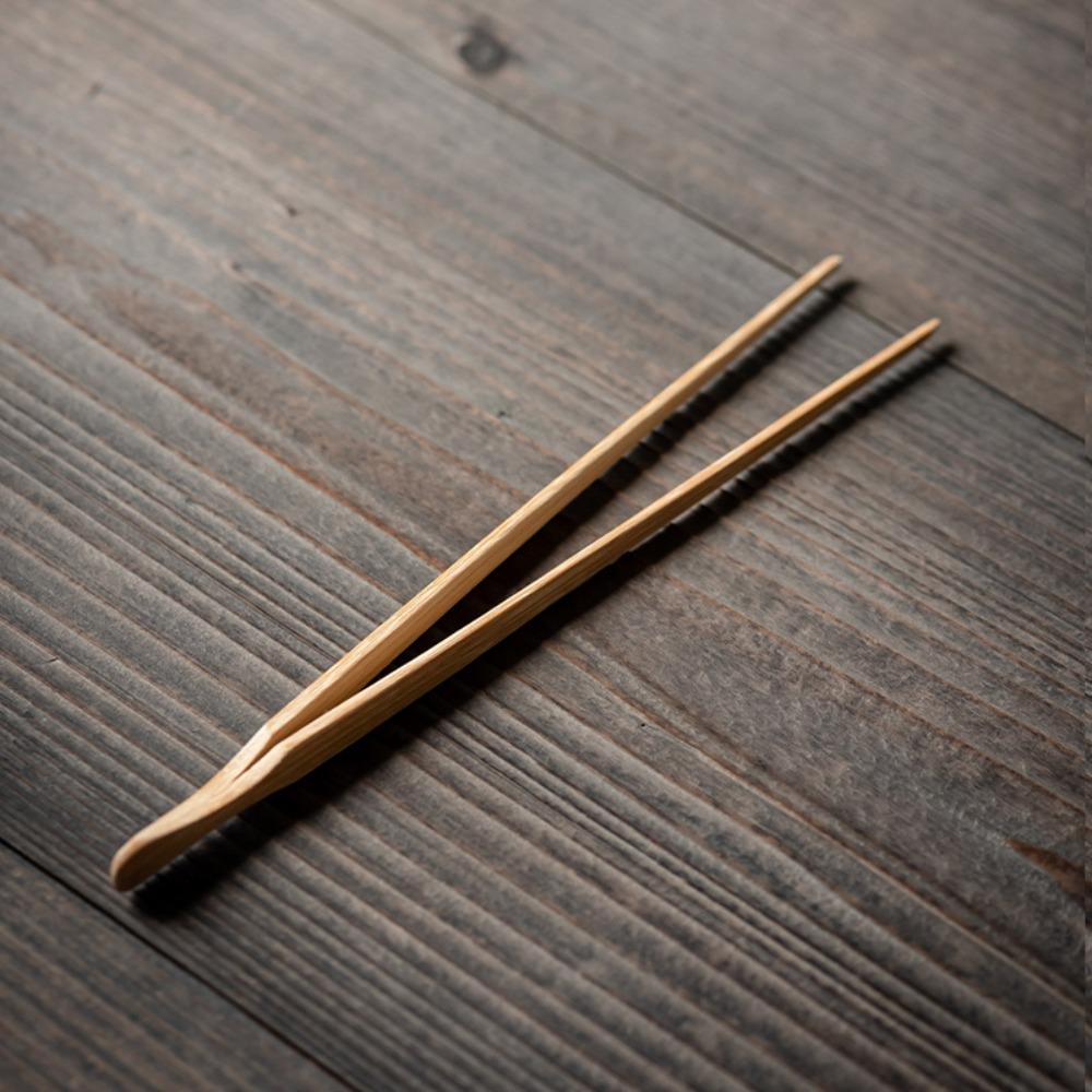 Nové bambusové dřevěné klipsy na čaj Rovné Odolné Kleště na jídlo Toast Salát Bezpečné čajové náčiní Pinzeta Kuchyň